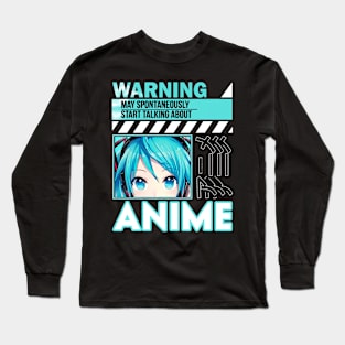 Warning May Spontaneously Talk About Anime Funny Manga Girl Long Sleeve T-Shirt